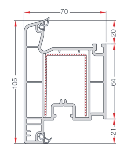 DIŞA AÇILIM KAPI KANAT PROFİLİ