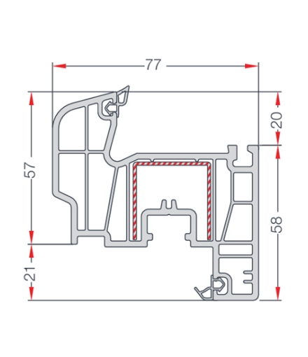 DAMLALIKLI PENCERE  KANAT PROFİLİ