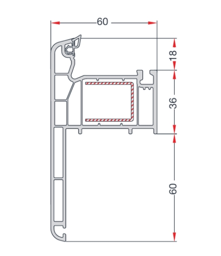 ASİMETRİK PERVAZLI KASA PROFİLİ (6cm)